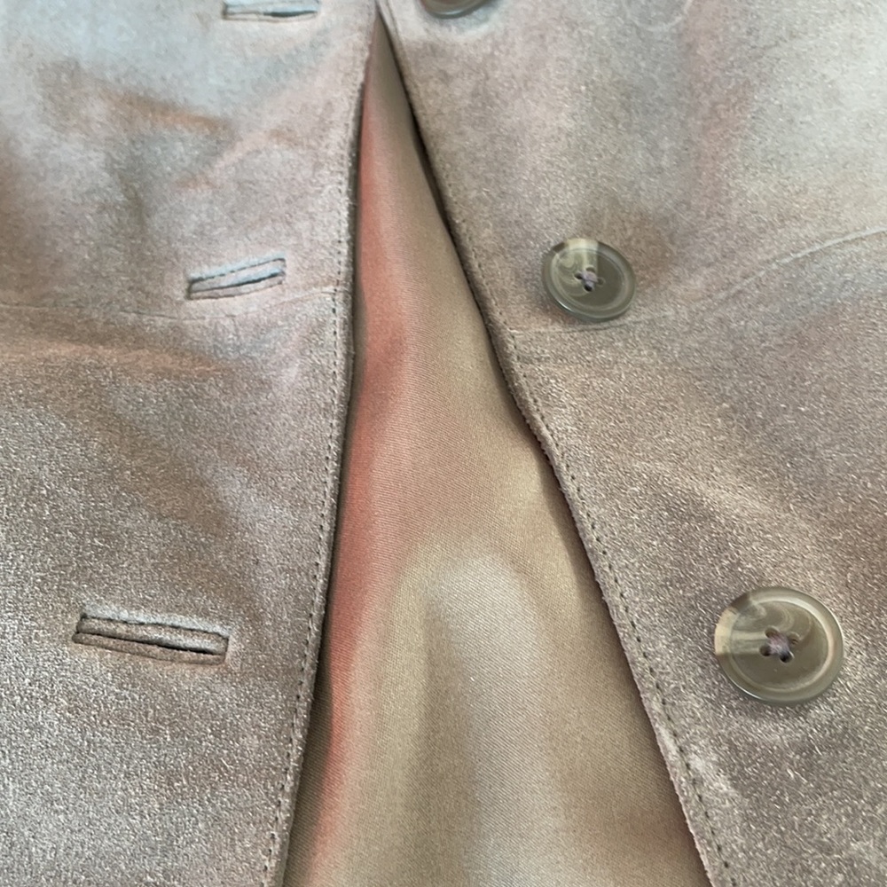 Grey Suede Fitted Jacket - image 6